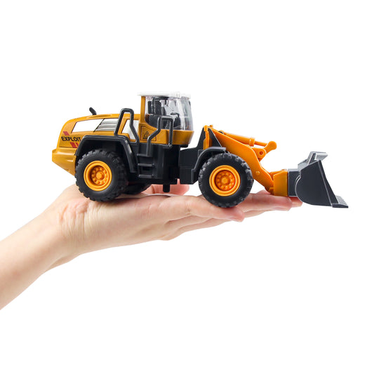 Coolplay 1:55 Wheel Loader Toy Car Boy Snow Plow Road Roller 4 in 1Construction Vehicles for Kids